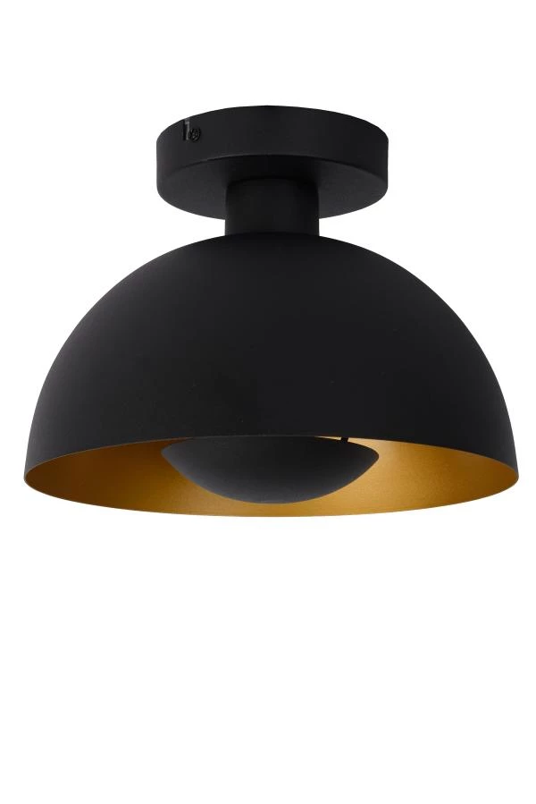 Lucide SIEMON - Flush ceiling light - Ø 25 cm - 1xE27 - Black - turned off